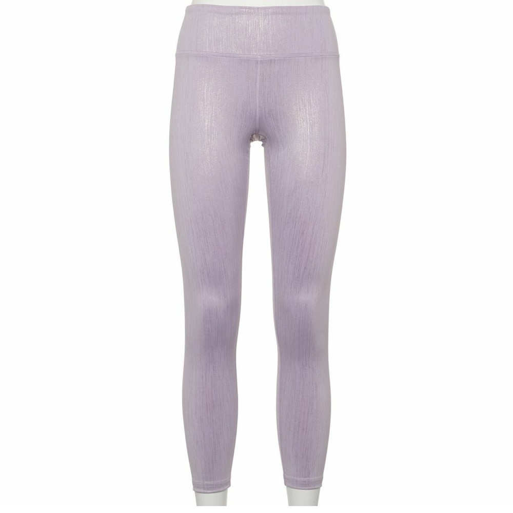 FILA Women's Liam Lavender/Metallic High Rise 7/8 Leggings Size Large NWT